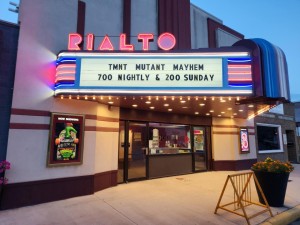 rialto marquee lit up